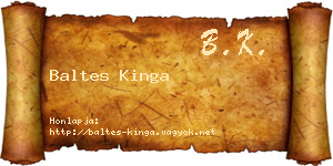 Baltes Kinga névjegykártya